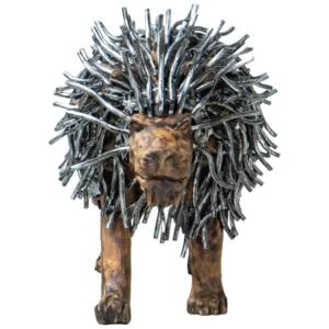 wooden walking lion