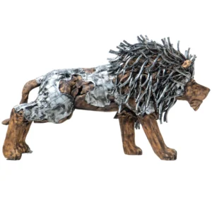 wooden walking lion